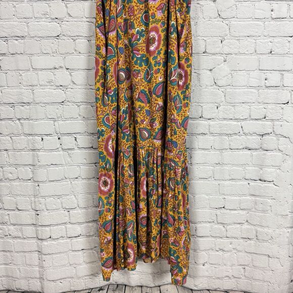 House of Harlow 1960 Flutter Sleeve Floral Midi Dress In Jackie Mustard Print L - Picture 10 of 13